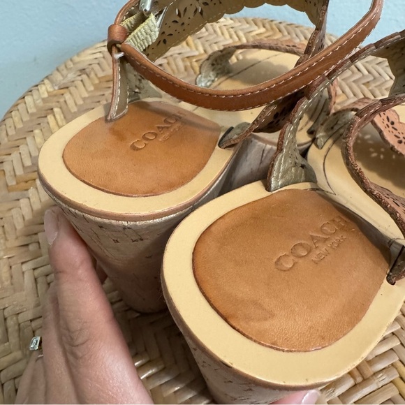 Coach Laser Cut Gena Wedge Sandal Size 7 - Picture 13 of 15